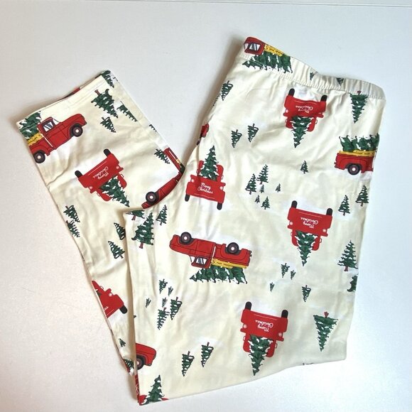 No Boundaries Juniors Womens Christmas Ankle Leggings Red Truck Size 3XL 21 NWT - Picture 2 of 6